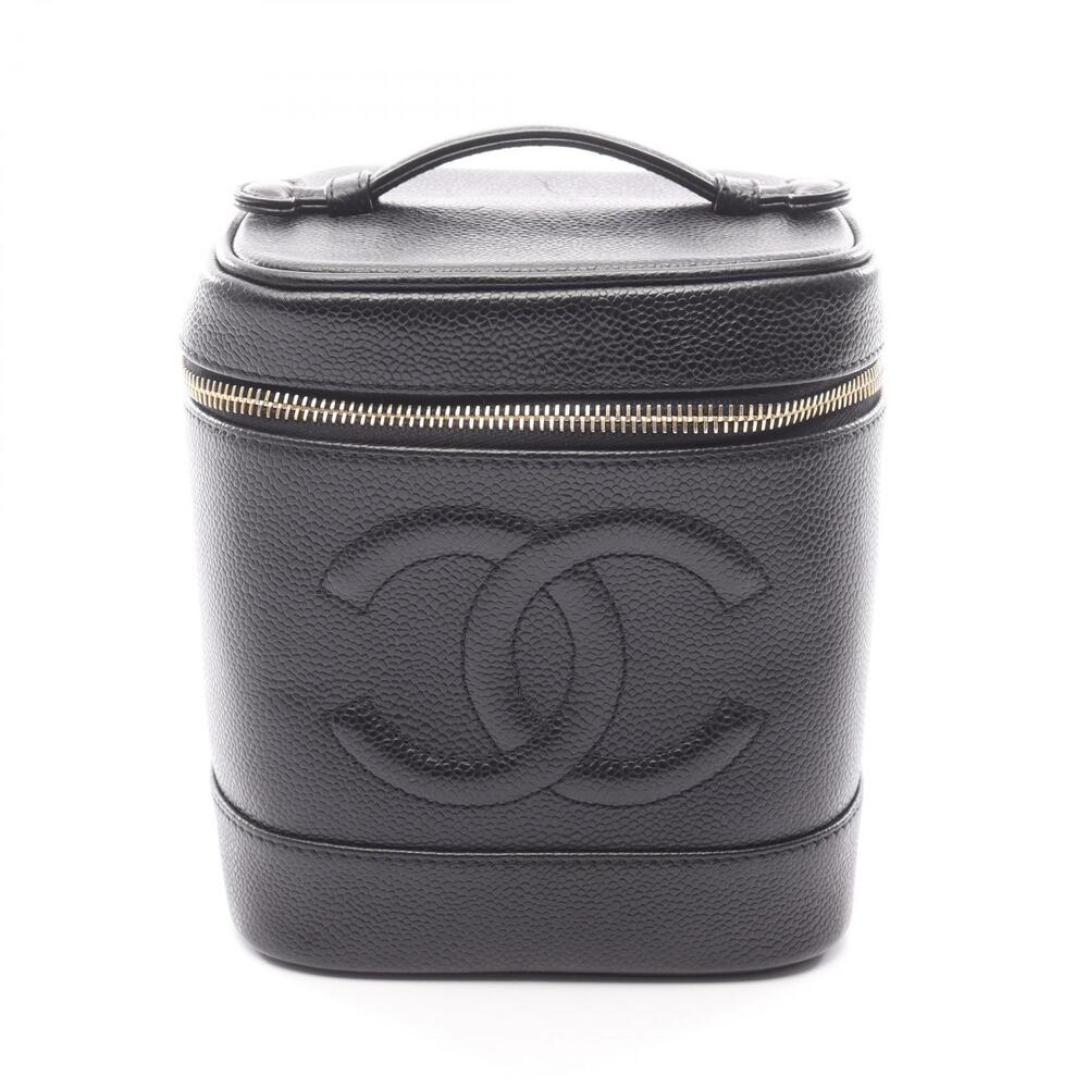 Chanel Coco Mark Handbag Leather Calfskin Cowhide Black